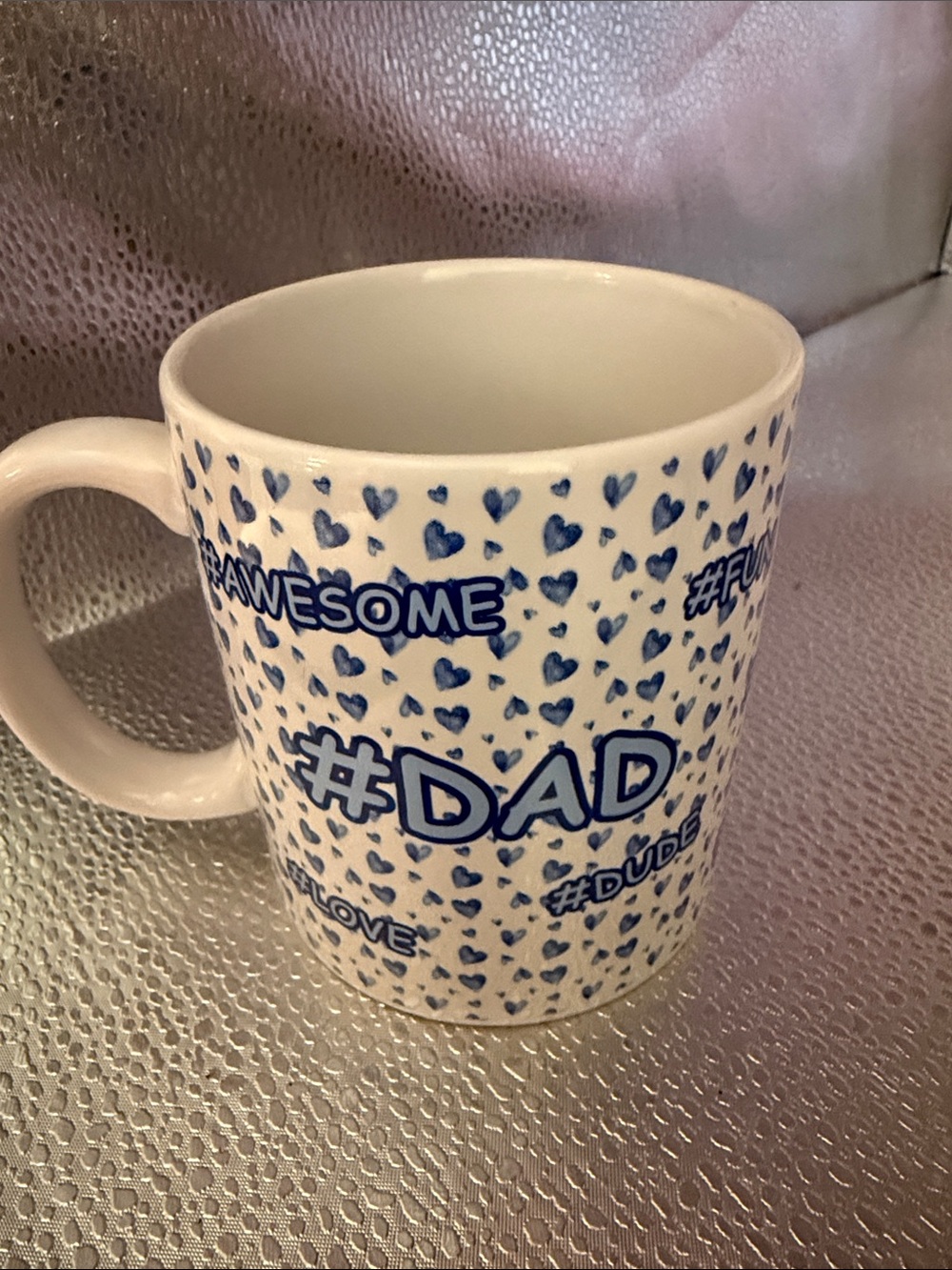 #DAD Blue Heart Ceramic Coffee Mug